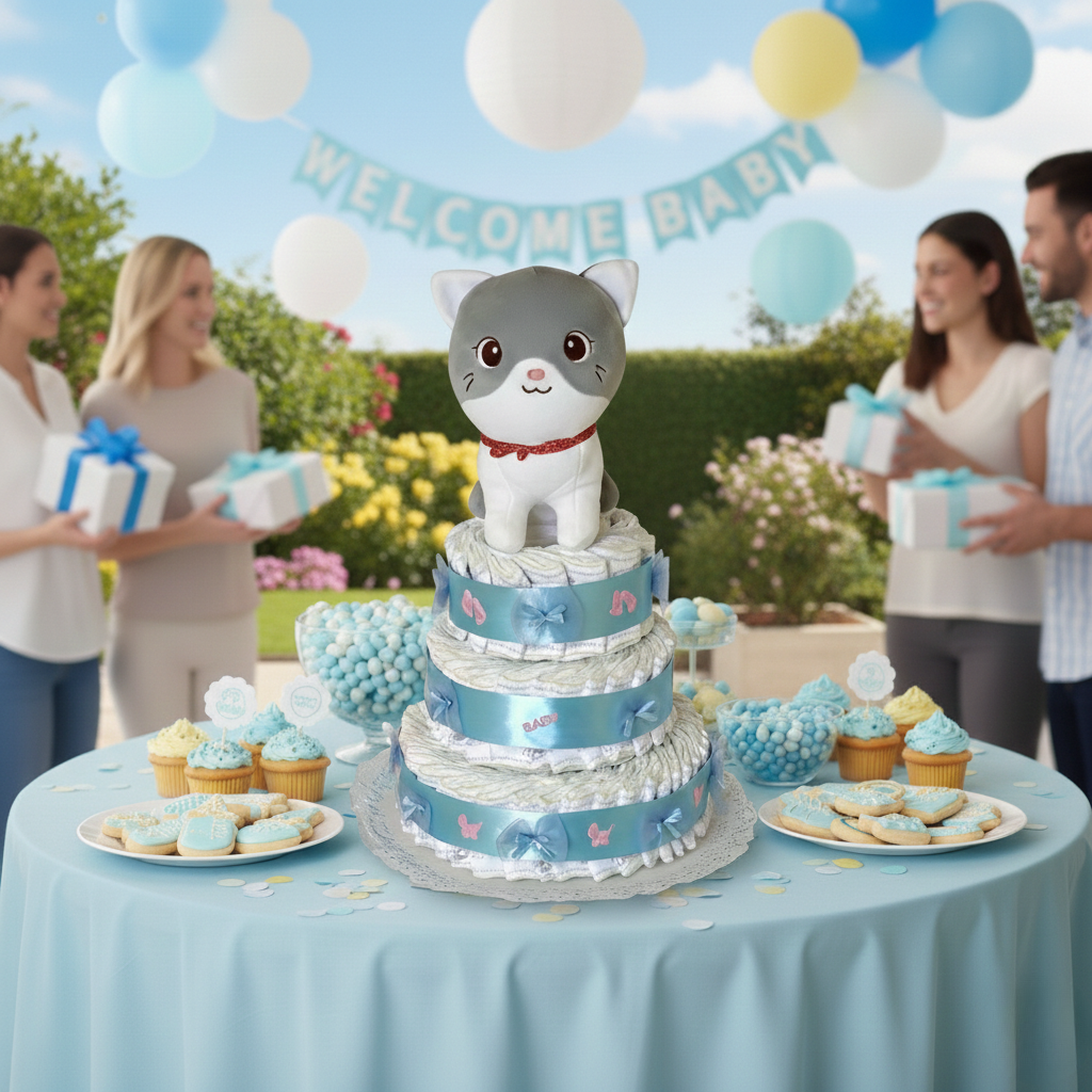 Tarta de pañales "Dulce peluche"