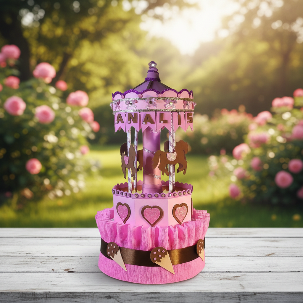 Tarta de Pañales Premium Carrusel Mágico