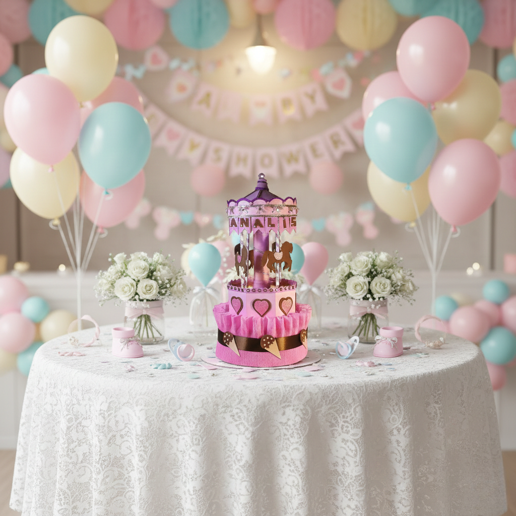 Tarta de Pañales Premium Carrusel Mágico