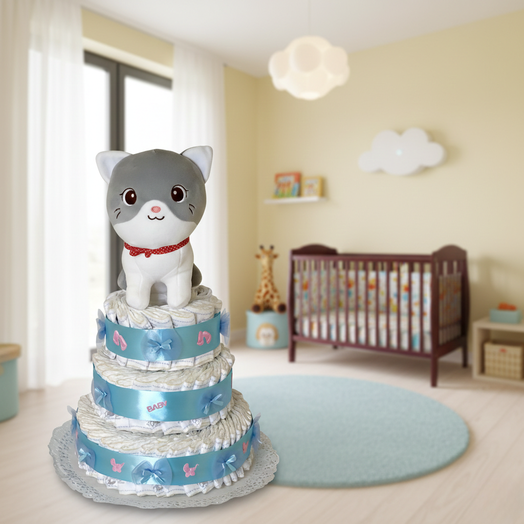 Tarta de pañales "Dulce peluche"