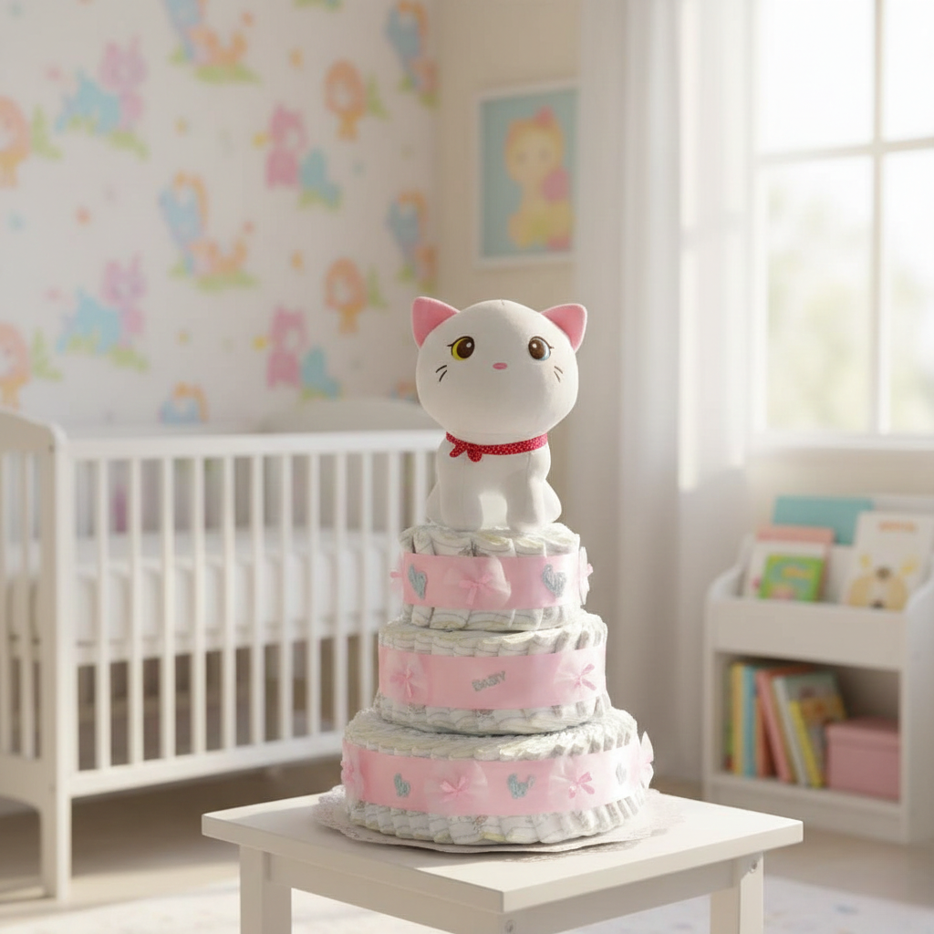 Tarta de pañales "Dulce peluche"