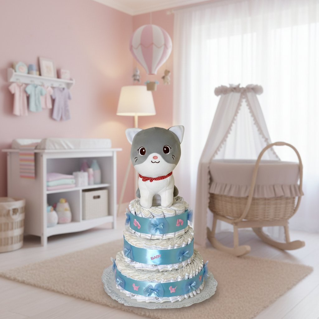 Tarta de pañales "Dulce peluche"