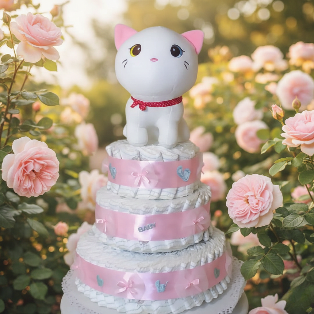 Tarta de pañales "Dulce peluche"