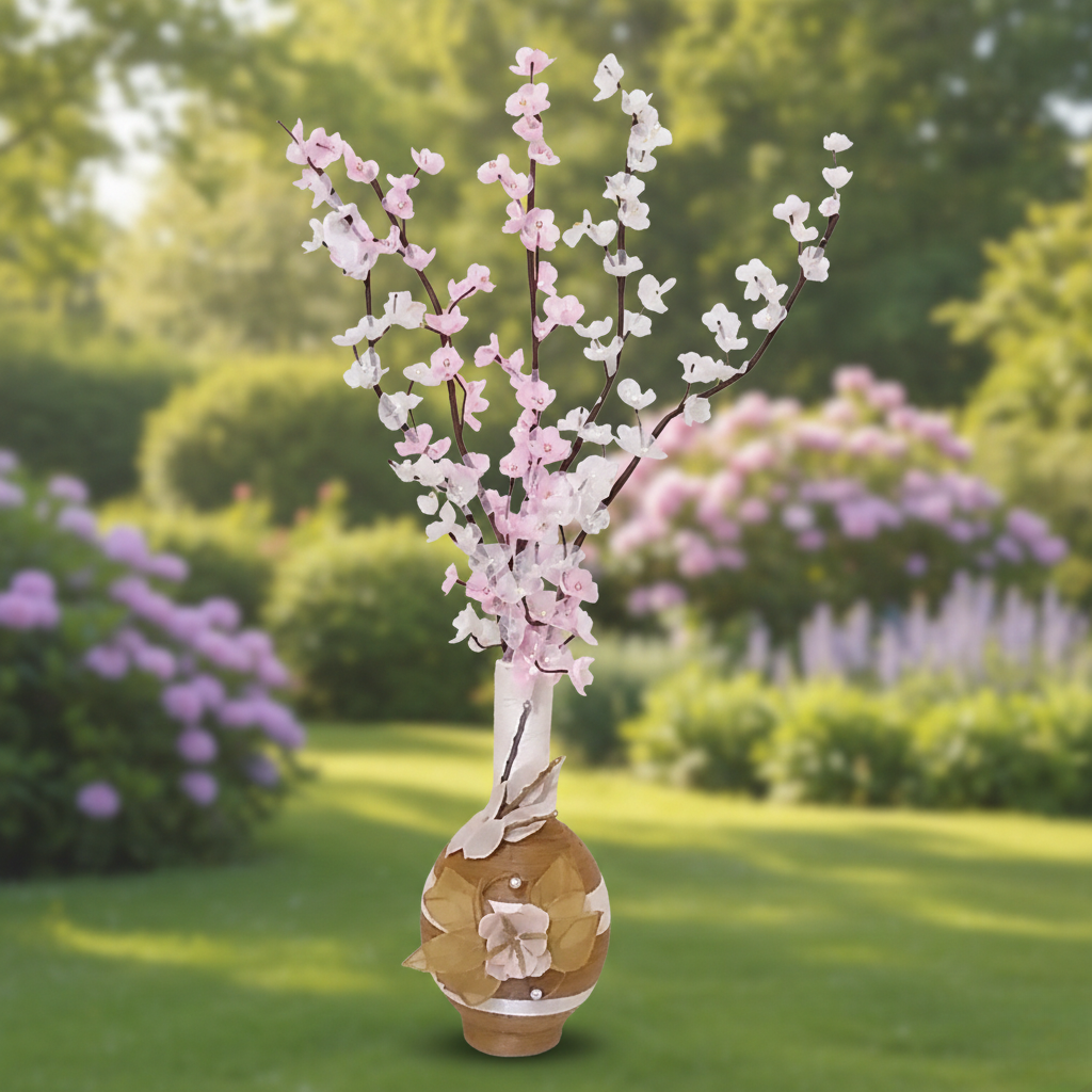 Jarrón con flor de almendro