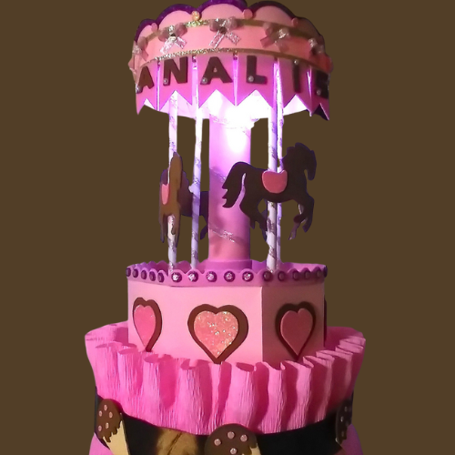 Tarta de Pañales Premium Carrusel Mágico